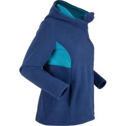 Bluza rozpinana z polaru, z siatkową wstawką, długi rękaw bonprix kobaltowo-ciemnoturkusowy. Niebieskie bluzy damskie bonprix, bez wzorów, z polaru, z długim rękawem, długie, bez kaptura. Za 109,99 zł.
