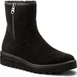 Botki TAMARIS - 1-25986-39 Black Suede 004. Szare buty zimowe damskie marki Tamaris, z materiału. W wyprzedaży za 169,00 zł.