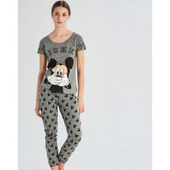 Dwuczęściowa piżama Mickey Mouse - Jasny szar. Szare piżamy damskie marki Sinsay, s, z motywem z bajki. Za 69,99 zł.