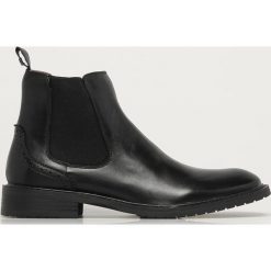 Big Star - Sztyblety skórzane. Czarne buty wizytowe męskie BIG STAR, ze skóry, z okrągłym noskiem, bez zapięcia. Za 429,90 zł.