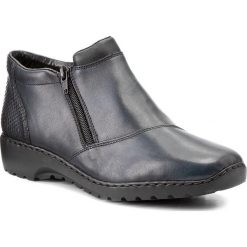 Półbuty RIEKER - L6091-15 Blue Combination. Niebieskie półbuty damskie Rieker, ze skóry. W wyprzedaży za 199,00 zł.