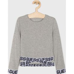 Guess Jeans - Longsleeve dziecięcy 118-175 cm. Czerwone bluzki dziewczęce z aplikacjami, z elastanu, z okrągłym kołnierzem, długie. W wyprzedaży za 59,90 zł.
