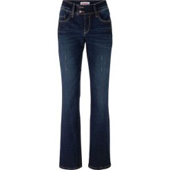 Dżinsy "authentic-stretch" BOOTCUT bonprix ciemnoniebieski. Niebieskie jeansy damskie bonprix. Za 109,99 zł.