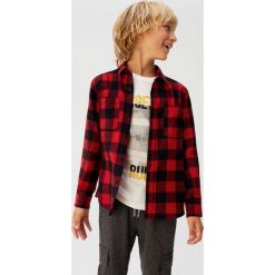 Mango Kids - Koszula dziecięca Red 110-164 cm. Czerwone koszule chłopięce z bawełny, klasyczne, długie. Za 79,90 zł.