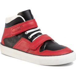 Sneakersy GUESS - Luiss Hi Jr FJ5LSH ELE12 RED. Czerwone trampki chłopięce Guess, z aplikacjami, ze skóry ekologicznej, bez zapięcia. W wyprzedaży za 239,00 zł.