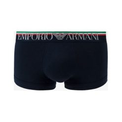 Emporio Armani Bokserki Niebieski. Niebieskie bokserki męskie Emporio Armani, bez wzorów, z elastanu. Za 128,95 zł.