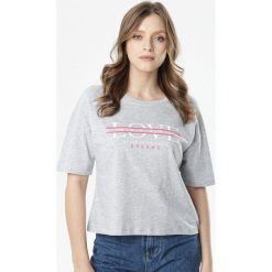Jasnoszary T-shirt Anthiphoia. Szare t-shirty damskie Born2be, xl, z nadrukiem, z okrągłym kołnierzem. Za 29,99 zł.