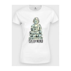 Koszulka damska Buddha Chill. Koszulki damskie MegaKoszulki, m, bez wzorów, z bawełny, z podwójnym kołnierzykiem. Za 49,90 zł.
