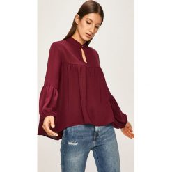 Answear - Bluzka. Brązowe bluzki damskie ANSWEAR, s, bez wzorów, z poliesteru, bez kołnierzyka, z długim rękawem. W wyprzedaży za 59,90 zł.