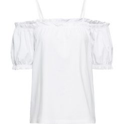 Shirt z odkrytymi ramionami bonprix biały. Koszulki damskie bonprix. Za 44,99 zł.