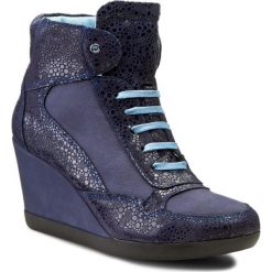 Buty zimowe damskie: Sneakersy DOLCE PIETRO – 0853-009-04-1 Granatowy/Bąbel