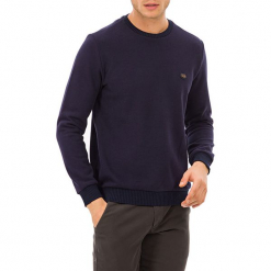 Sweter w kolorze ciemnoniebieskim. Niebieskie swetry klasyczne męskie GALVANNI, m, z okrągłym kołnierzem. W wyprzedaży za 229,95 zł.