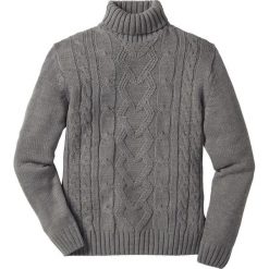 Sweter z golfem bonprix szary melanż. Szare swetry męskie bonprix, s, bez wzorów. Za 99,99 zł.