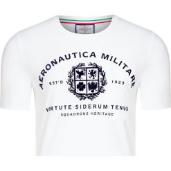 T-shirt AERONAUTICA MILITARE Biały. Białe t-shirty męskie marki Aeronautica Militare, m, moro, z tkaniny, militarne, z okrągłym kołnierzem. Za 240,00 zł.