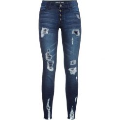 Dżinsy Super Skinny bonprix ciemny denim. Niebieskie jeansy damskie bonprix. Za 109,99 zł.