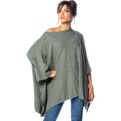 Ponczo "Lena" w kolorze khaki. Brązowe poncza damskie So Cachemire, s, bez wzorów, ze lnu. W wyprzedaży za 175,95 zł.