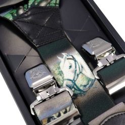 Kolorowe szerokie szelki męskie w konie SZ82. Szelki męskie Modini Moda Męska. W wyprzedaży za 48,60 zł.