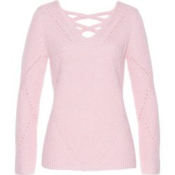 Swetry damskie: Sweter bonprix pastelowy jasnoróżowy melanż