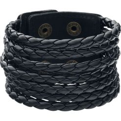 Bransoletki męskie: Round Cord Leather Bracelet Bransoletka skórzana czarny