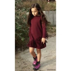 Sukienka Macrama bordo. Brązowe sukienki dziewczęce marki Pakamera, z bawełny, eleganckie. Za 94,00 zł.