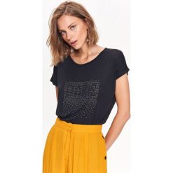 T-SHIRT KRÓTKI RĘKAW DAMSKI, Z KRYSZTAŁKAMI, BAWEŁNIANY, OVERSIZE. Szare t-shirty damskie Top Secret, z bawełny. Za 49,99 zł.