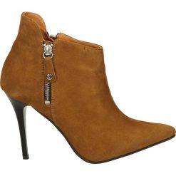 Botki - 18-64 WEL ISC. Brązowe botki damskie skórzane Venezia. Za 229,00 zł.