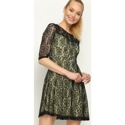 Sukienki: Czarno-Żółta Sukienka Dressy