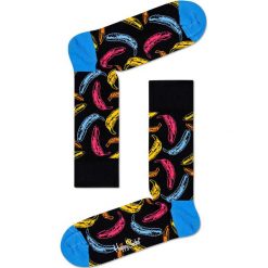 Happy Socks - Skarpetki Andy Warhol Banana. Czarne skarpetki damskie Happy Socks, bez wzorów. W wyprzedaży za 47,90 zł.