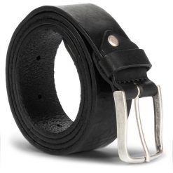 Pasek Męski WRANGLER - Refined Belt W0B3U1100 Black. Czarne paski męskie Wrangler, w paski, ze skóry. Za 189,00 zł.