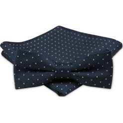 Modna Mucha Męska - Alties - Granat, Drobny Groszek MUALTS0260. Niebieskie muszki męskie Alties, na imprezę, w paski, eleganckie. Za 40,00 zł.