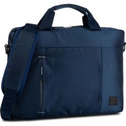 Torba na laptopa LANETTI - BMM-S-031-90-02 Navy. Niebieskie torby męskie skórzane Lanetti, bez wzorów, z materiału. Za 99,99 zł.