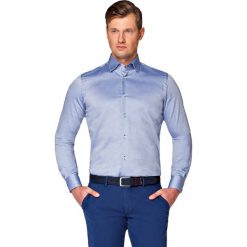 Koszula Granatowa Lopez. Koszule męskie LANCERTO, m, bez wzorów, z bawełny, eleganckie, bez kołnierzyka, bez rękawów. W wyprzedaży za 139,90 zł.
