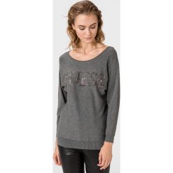 Guess Tabitha Sweter Szary. Szare bluzy damskie Guess, s, z aplikacjami, z elastanu, bez rękawów, bez kaptura. Za 402,95 zł.