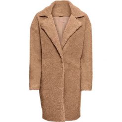 Płaszcz ze sztucznego futerka bonprix beżowy. Brązowe płaszcze damskie bonprix. Za 219,99 zł.