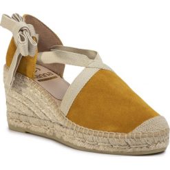 Espadryle KANNA - 20KV20003 Cortina Amarillo. Żółte espadryle damskie Kanna, bez wzorów, ze skóry, bez obcasa, na obcasie. Za 369,00 zł.