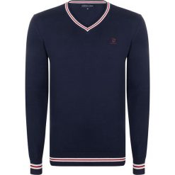 Sweter w kolorze granatowym. Niebieskie swetry męskie Giorgio di Mare, s, z haftami, z bawełny, bez kołnierzyka, bez kaptura. W wyprzedaży za 139,95 zł.