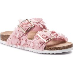 Klapki COLORS OF CALIFORNIA - HC.BIO027 Pink. Różowe klapki damskie z aplikacjami, ze skóry, bez obcasa. W wyprzedaży za 159,00 zł.
