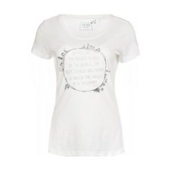 Mustang Damska Koszulka S Biała. Białe t-shirty damskie Mustang, s, z bawełny, eleganckie, z okrągłym kołnierzem, z długim rękawem. W wyprzedaży za 45,00 zł.