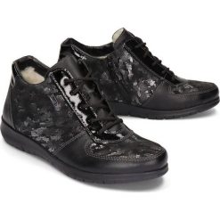 RIEKER TEX N0130-00 black, trzewiki, botki damskie. Czarne koturny damskie Rieker, bez obcasa, na koturnie, na zamek. Za 289,90 zł.