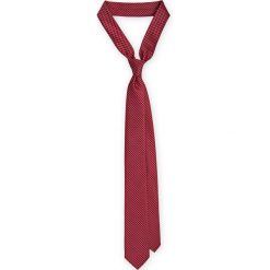 Krawat bordowy. Czerwone krawaty męskie marki LANCERTO, w geometryczne wzory, z mikrofibry, eleganckie. Za 79,90 zł.