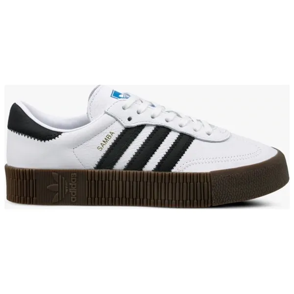 Adidas Sambarose W buty damskie, biały, rozmiar 40 2/3. Białe buty sportowe damskie Adidas, w paski, ze skóry, sportowe, do piłki nożnej. W wyprzedaży za 280,49 zł.