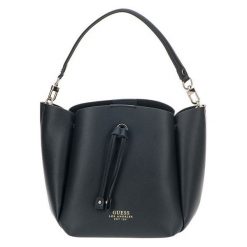 Guess Damska Ella Mini Buck Et Bag Black. Czarne torebki klasyczne damskie marki Guess, z aplikacjami, eleganckie, bez dodatków. W wyprzedaży za 495,00 zł.
