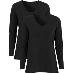 Cellbes Bluzka 2 Pack czarny female czarny 38/40. Czarne bluzki damskie Cellbes, bez wzorów, z bawełny, z dekoltem w serek. Za 119,00 zł.