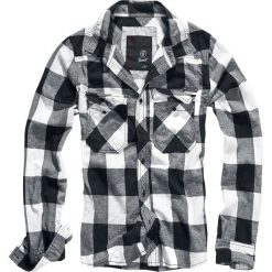 Brandit Checkshirt Koszula czarny/biały. Czarne koszule męskie marki Brandit, xl, z aplikacjami, z bawełny, klasyczne, z klasycznym kołnierzykiem, z długim rękawem. Za 144,90 zł.