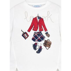 Mayoral - Longsleeve dziecięcy 92-134 cm. Niebieskie bluzki dziewczęce Mayoral, z aplikacjami, z elastanu, z okrągłym kołnierzem, z długim rękawem, długie, bez kaptura. Za 78,90 zł.