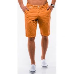 Krótkie spodenki męskie chino W195 - pomarańczowe. Pomarańczowe spodenki i szorty męskie Ombre Clothing, na lato, m, bez wzorów, krótkie. Za 29,00 zł.
