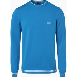 BOSS Athleisure - Sweter męski – Rimex_S19, niebieski. Niebieskie swetry męskie BOSS Athleisure, s, bez wzorów, z kontrastowym kołnierzykiem, bez kaptura. Za 499,95 zł.
