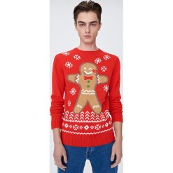 Świąteczny sweter - Czerwony. Czerwone swetry damskie Sinsay, s, bez wzorów, wizytowe, bez rękawów, bez kaptura. Za 59,99 zł.