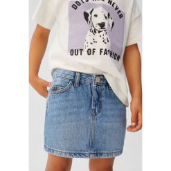 Mango Kids - Spódnica dziecięca Sue 110-164 cm. Niebieskie spódniczki dziewczęce Mango Kids, na co dzień, bez wzorów, z bawełny, mini, proste. Za 59,90 zł.