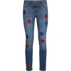 Dżinsy SKINNY w krótszej długości, w gwiazdy bonprix niebieski "stone”. Niebieskie jeansy damskie bonprix. Za 129,99 zł.